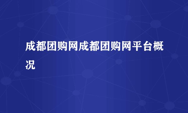 成都团购网成都团购网平台概况