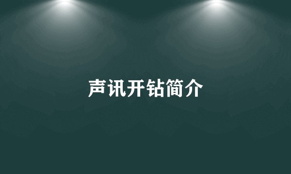 声讯开钻简介