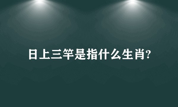日上三竿是指什么生肖?