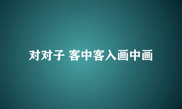 对对子 客中客入画中画