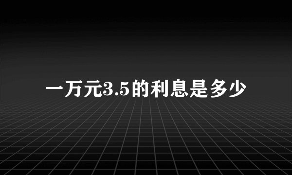 一万元3.5的利息是多少