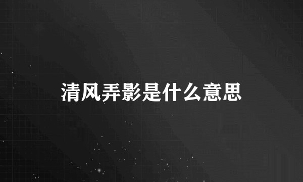 清风弄影是什么意思
