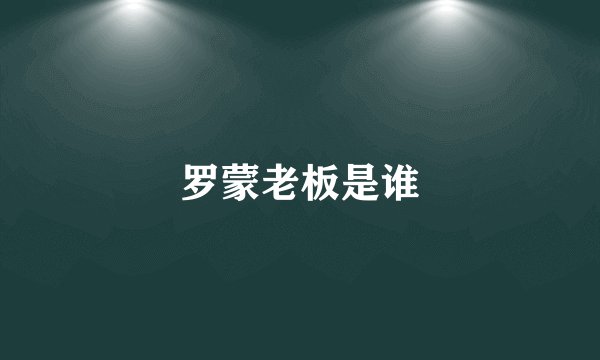 罗蒙老板是谁