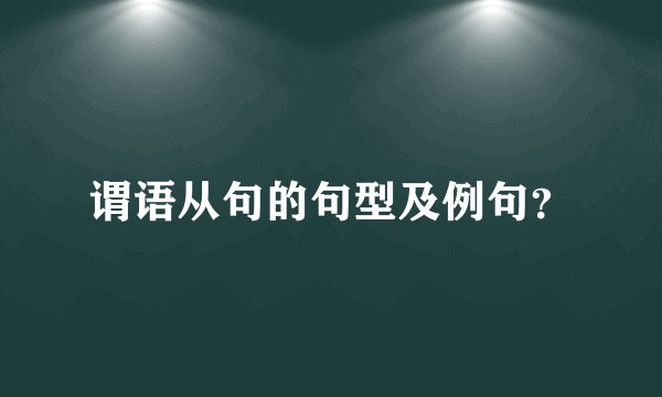 谓语从句的句型及例句？