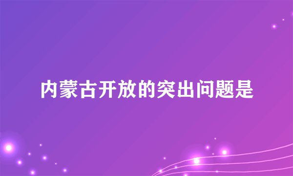 内蒙古开放的突出问题是