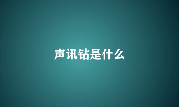 声讯钻是什么
