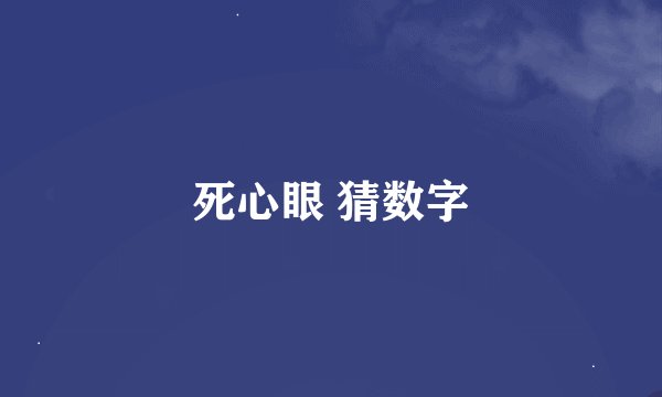 死心眼 猜数字