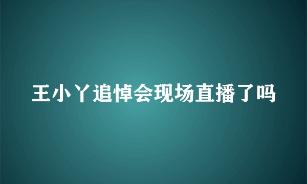 王小丫追悼会现场直播了吗