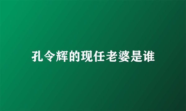 孔令辉的现任老婆是谁