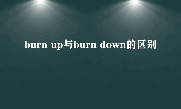 burn up与burn down的区别