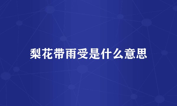 梨花带雨受是什么意思