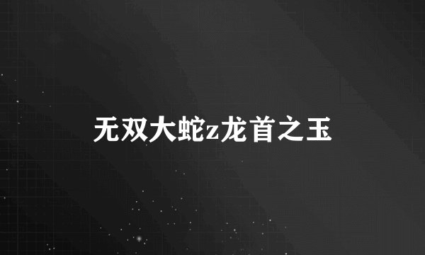 无双大蛇z龙首之玉