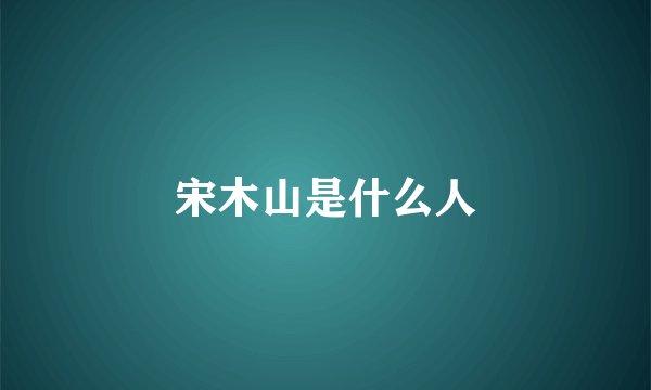 宋木山是什么人