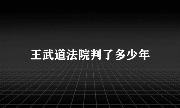 王武道法院判了多少年