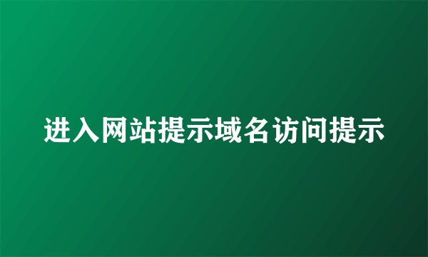 进入网站提示域名访问提示