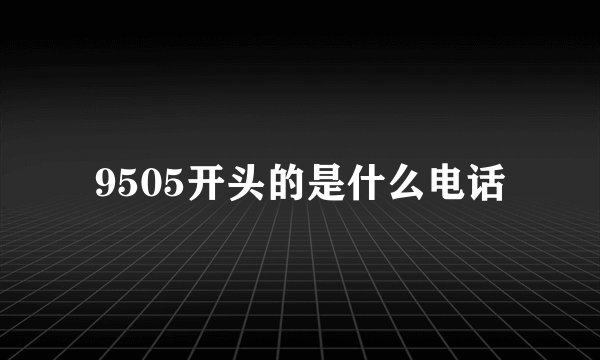 9505开头的是什么电话