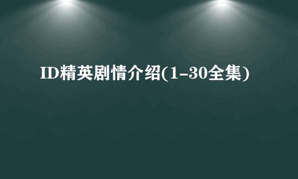 ID精英剧情介绍(1-30全集)