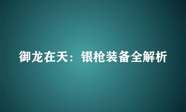 御龙在天：银枪装备全解析
