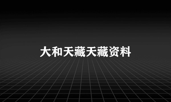 大和天藏天藏资料