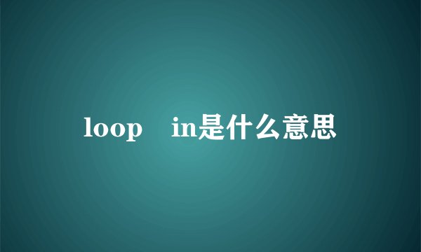 loop in是什么意思
