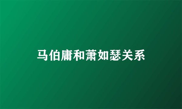 马伯庸和萧如瑟关系