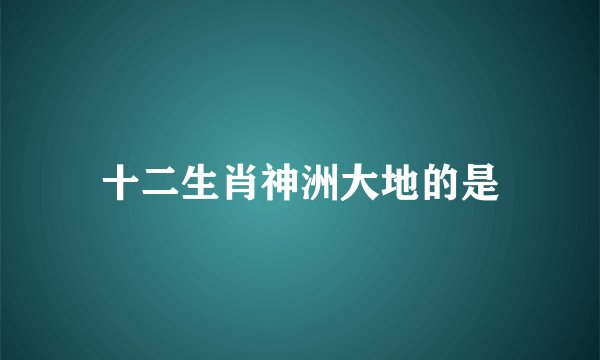 十二生肖神洲大地的是
