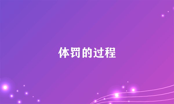 体罚的过程