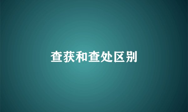 查获和查处区别