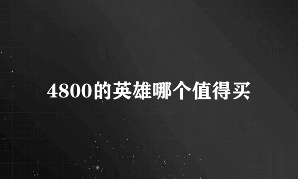 4800的英雄哪个值得买