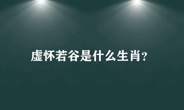 虚怀若谷是什么生肖？