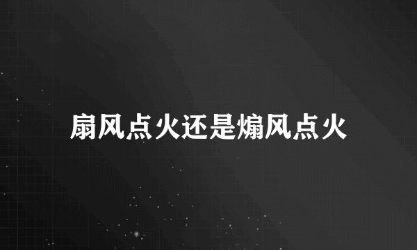 扇风点火还是煽风点火
