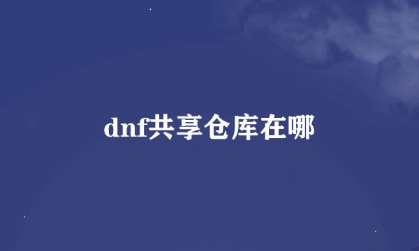 dnf共享仓库在哪