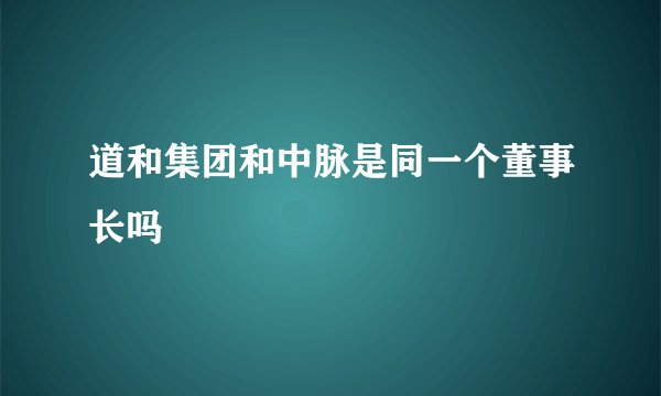 道和集团和中脉是同一个董事长吗