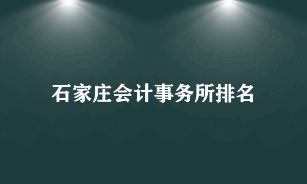 石家庄会计事务所排名