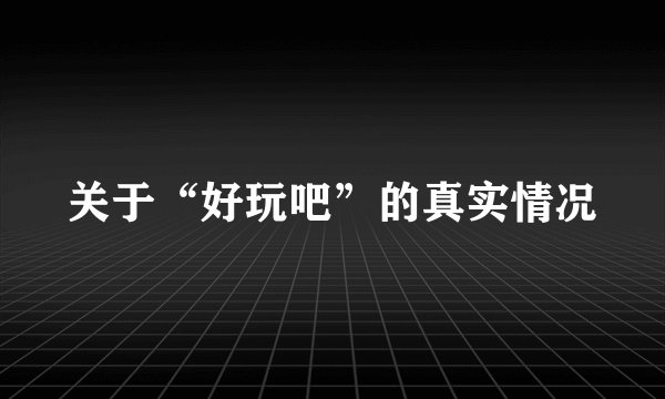 关于“好玩吧”的真实情况