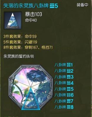 剑灵永灵八卦牌属性效果及出处在哪？