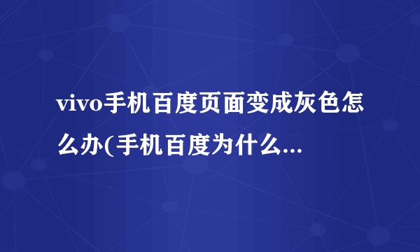 vivo手机百度页面变成灰色怎么办(手机百度为什么是灰屏看不清)