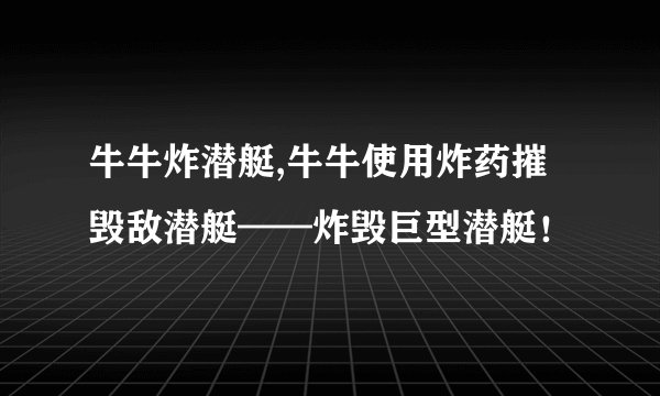 牛牛炸潜艇,牛牛使用炸药摧毁敌潜艇——炸毁巨型潜艇！
