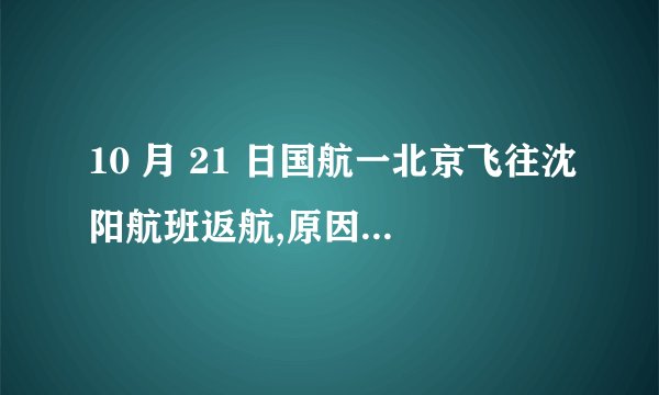 10 月 21 日国航一北京飞往沈阳航班返航,原因可能是什么?