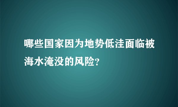 哪些国家因为地势低洼面临被海水淹没的风险？