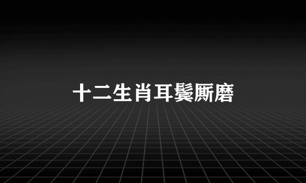 十二生肖耳鬓厮磨