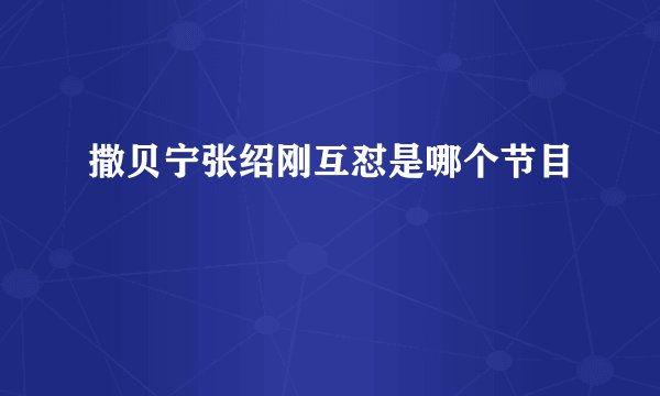 撒贝宁张绍刚互怼是哪个节目