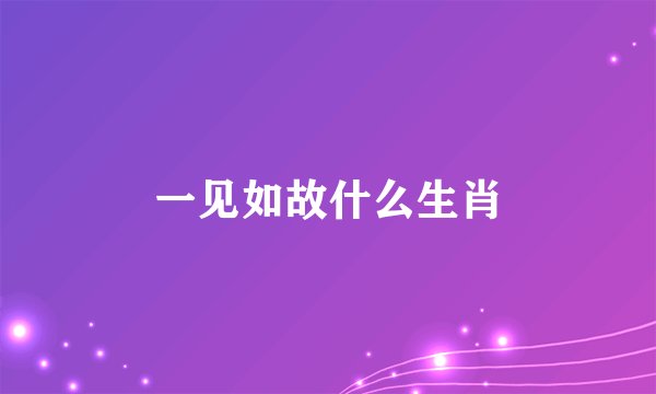 一见如故什么生肖