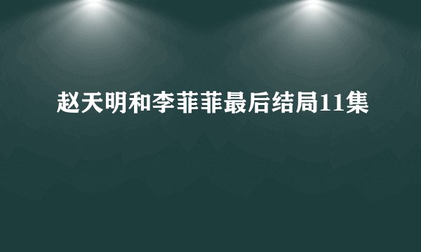 赵天明和李菲菲最后结局11集