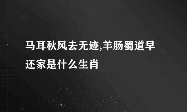 马耳秋风去无迹,羊肠蜀道早还家是什么生肖