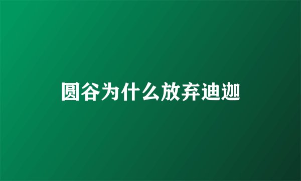 圆谷为什么放弃迪迦