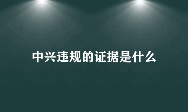 中兴违规的证据是什么