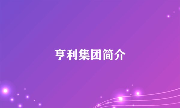 亨利集团简介