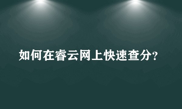 如何在睿云网上快速查分？