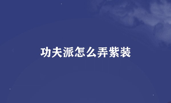 功夫派怎么弄紫装